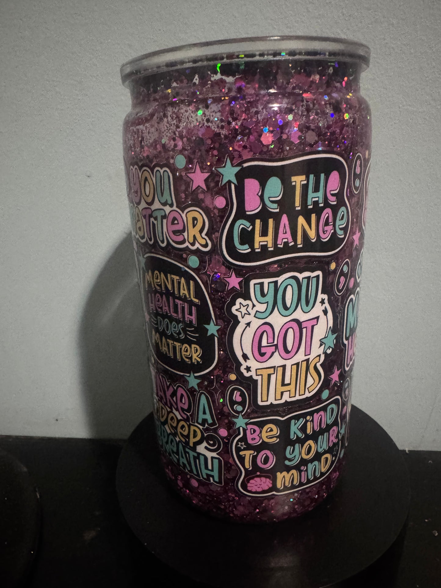 𩵠16oz āMental Health Mattersā Snow Globe Tumbler š©µ